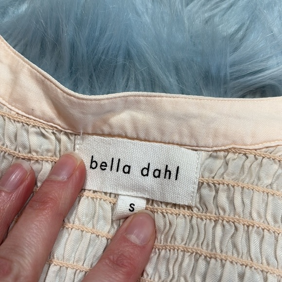 Bella Dahl Smocked Yoke Blouse Light Pink sz S - Picture 4 of 10